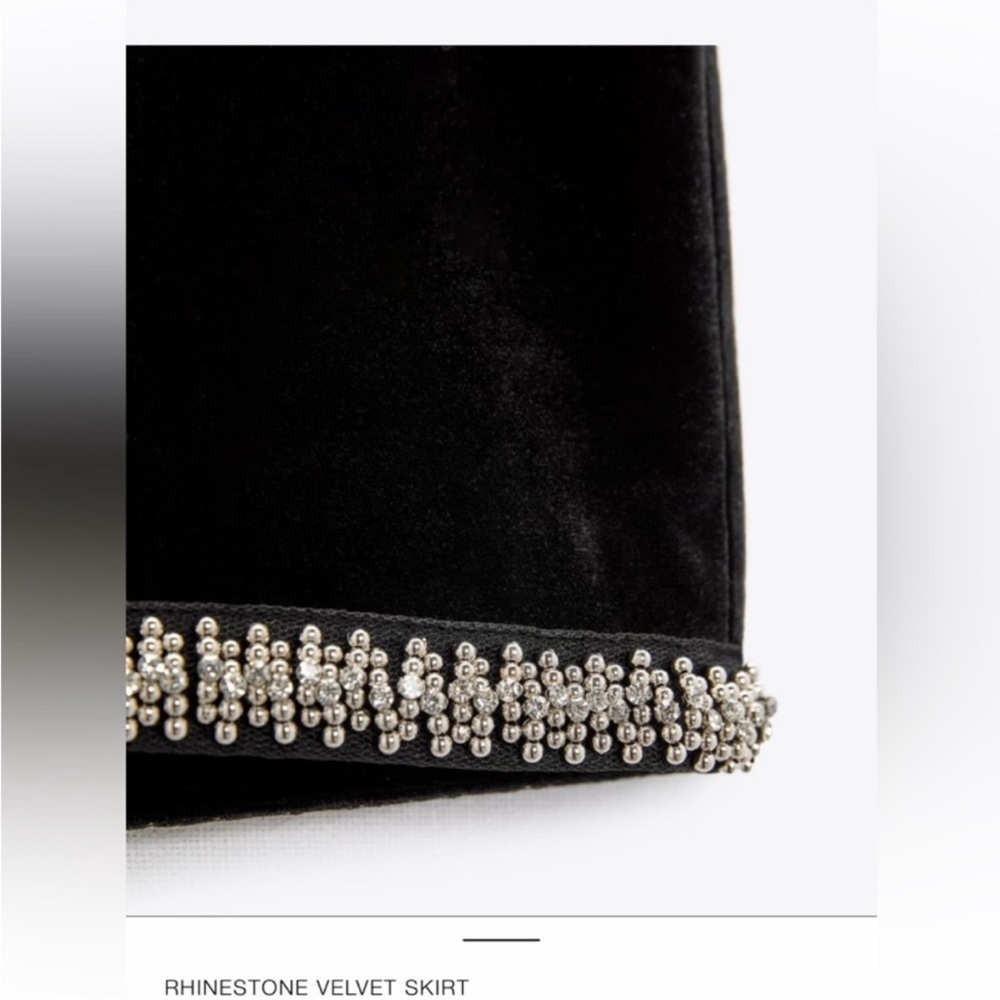 Zara rhinestone velvet Skirt